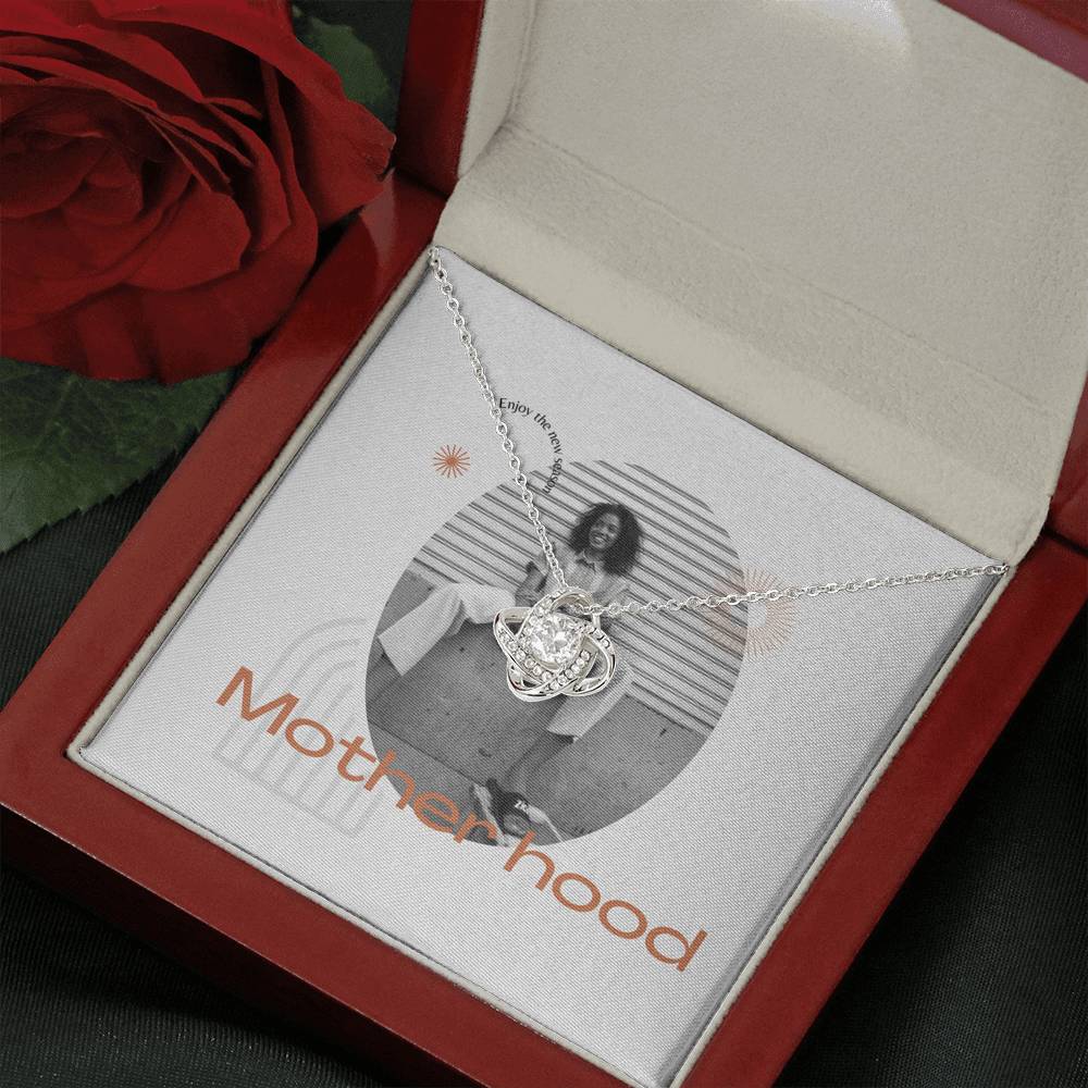 Personalized Gift Mother Necklace for Her Valentines Birthday  Gift Love Knot Necklace for Women with Message  Card