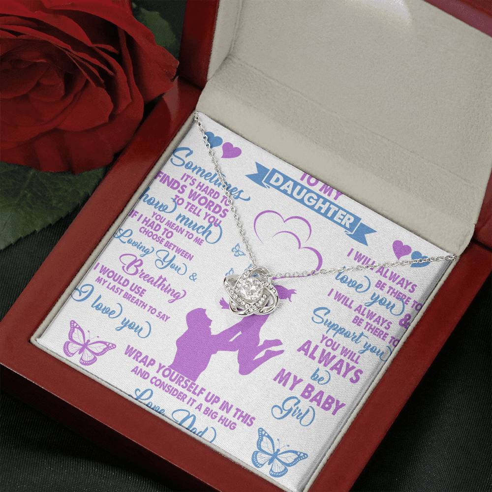 To My Loving Daughter Young Lady Daddy's  Little Angel   For Birthday Graduation Christmas  New Year From Daddy Father Silver  Necklace Gift