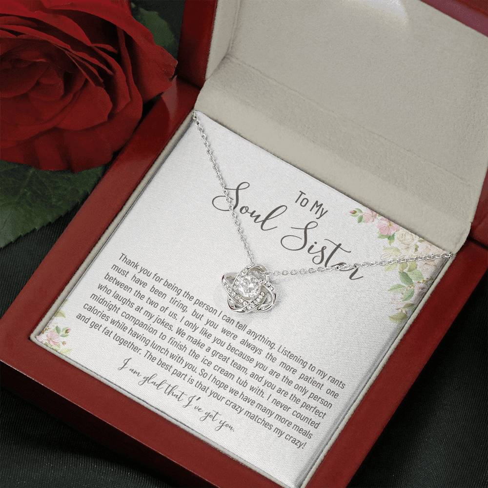Necklace Gift To My Soul Sister On Her Birthday Engagement Wedding Graduation Gift From Sister Friend With The Message Card