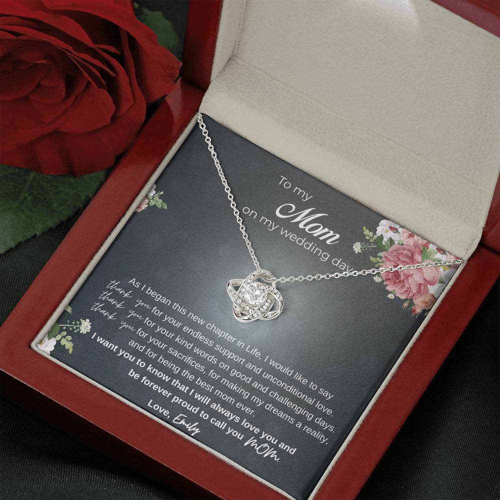Personalized Mother of the Bride Necklace, Mother of the Bride Gift, Wedding Gift for Mom, Wedding Card Mom, Mom Wedding Gift from Daughter