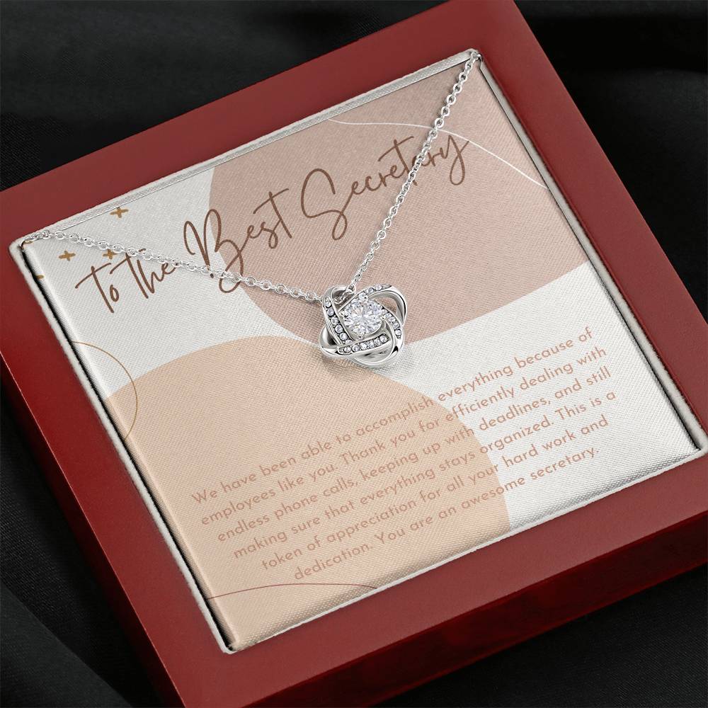 Secretary Appreciation Gift Necklace, To The Best Secretary, Thank You Card For Secretary