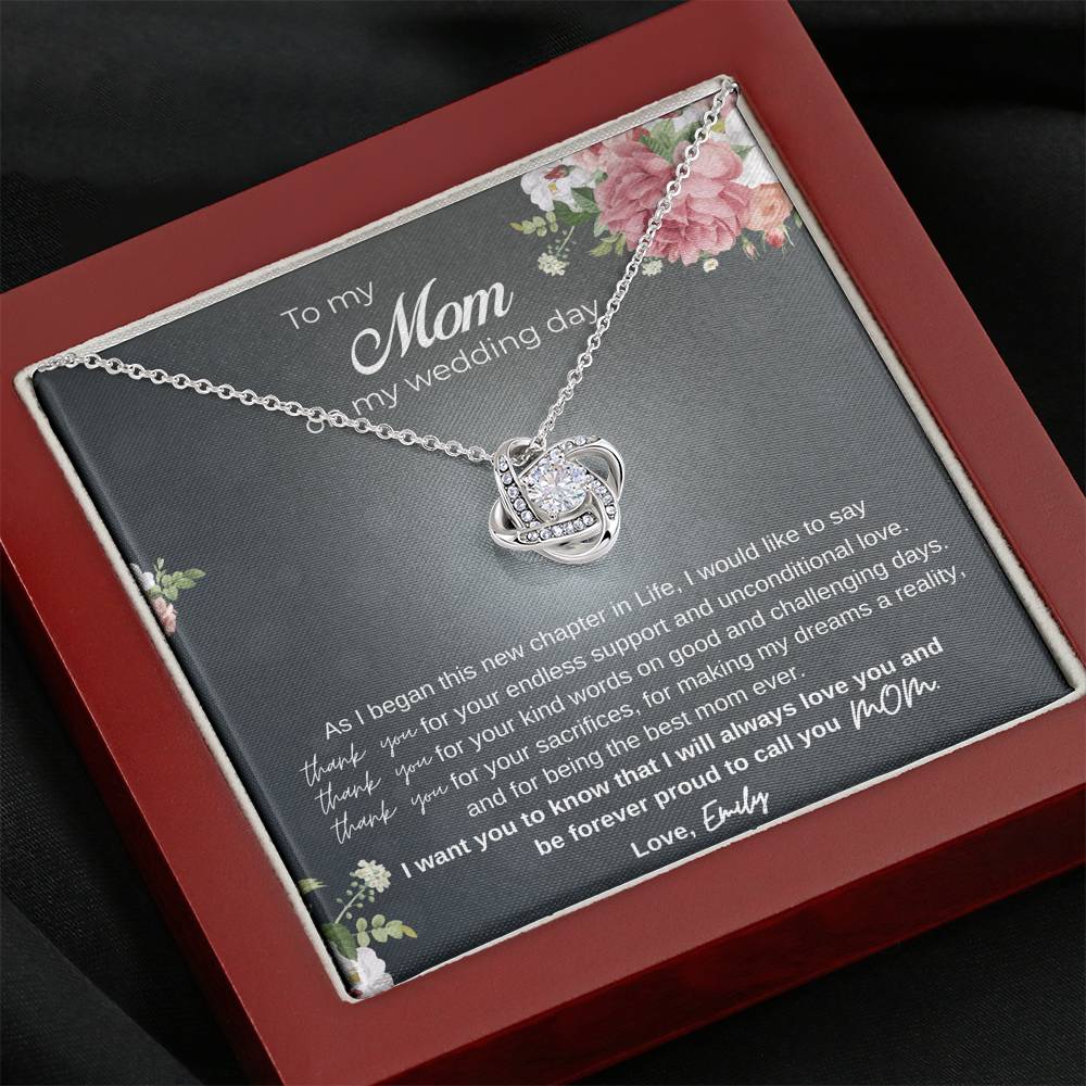 Personalized Mother of the Bride Necklace, Mother of the Bride Gift, Wedding Gift for Mom, Wedding Card Mom, Mom Wedding Gift from Daughter