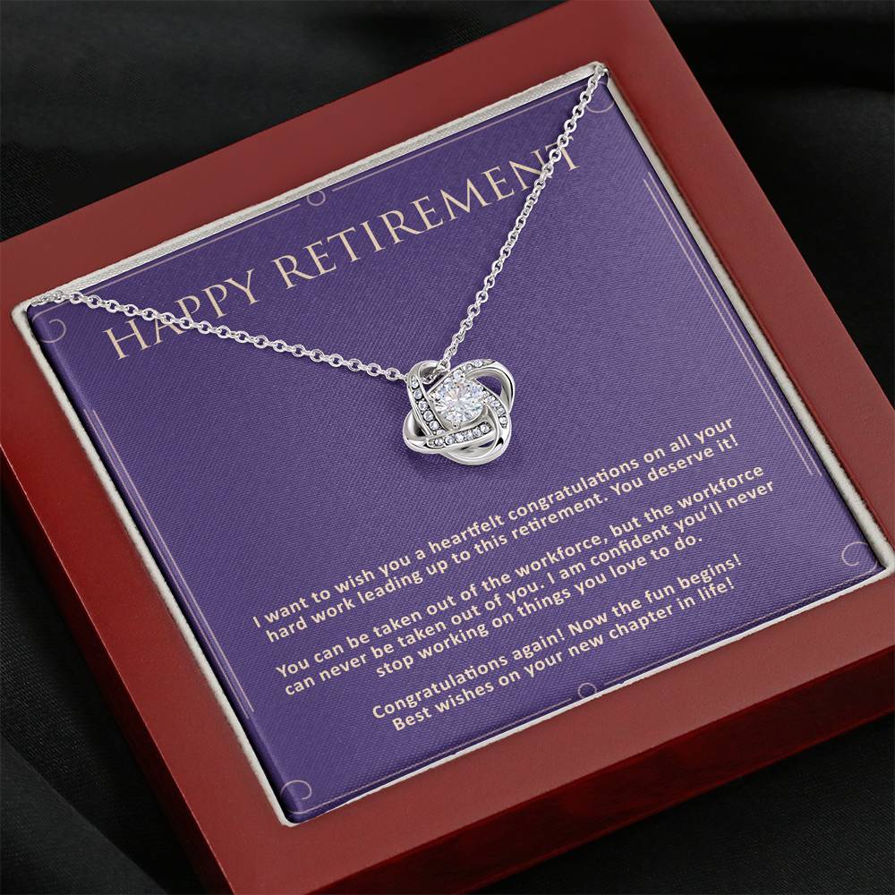 Personalized Retirement Gift For Boss Love Knot Necklace