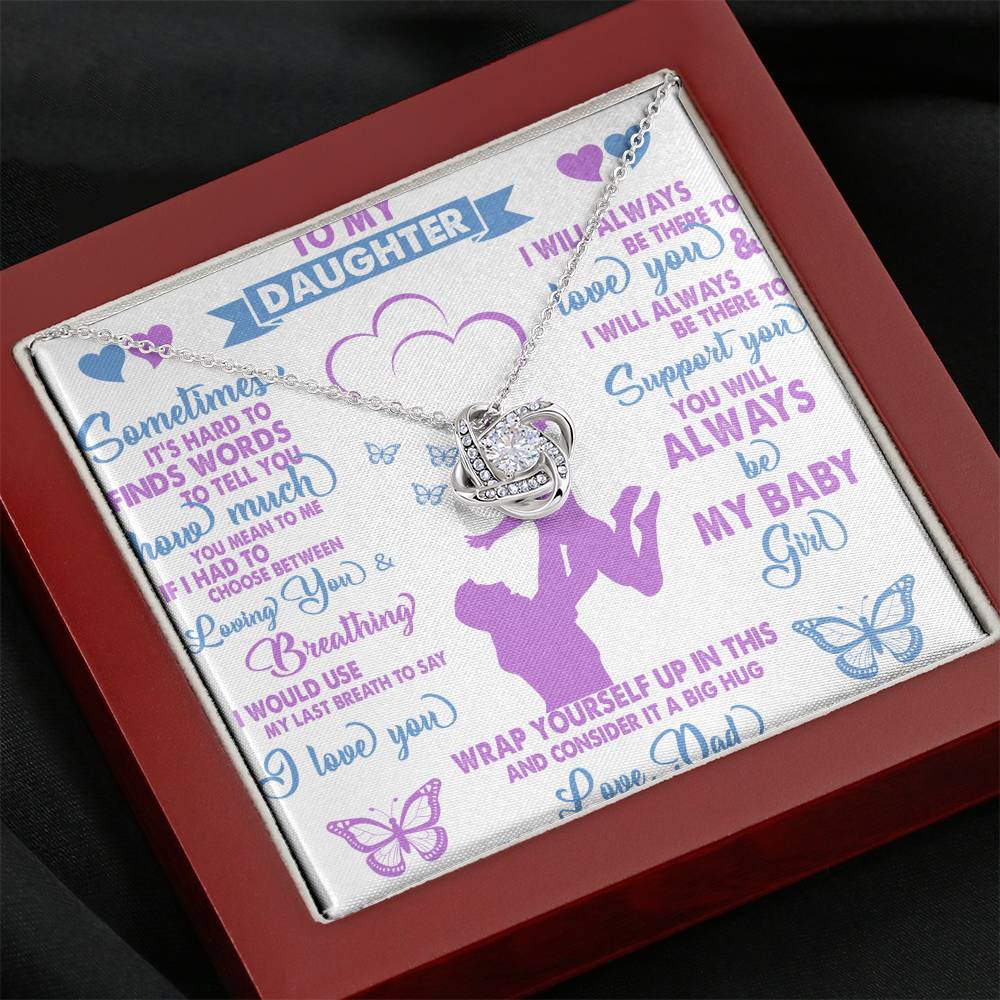 To My Loving Daughter Young Lady Daddy's  Little Angel   For Birthday Graduation Christmas  New Year From Daddy Father Silver  Necklace Gift