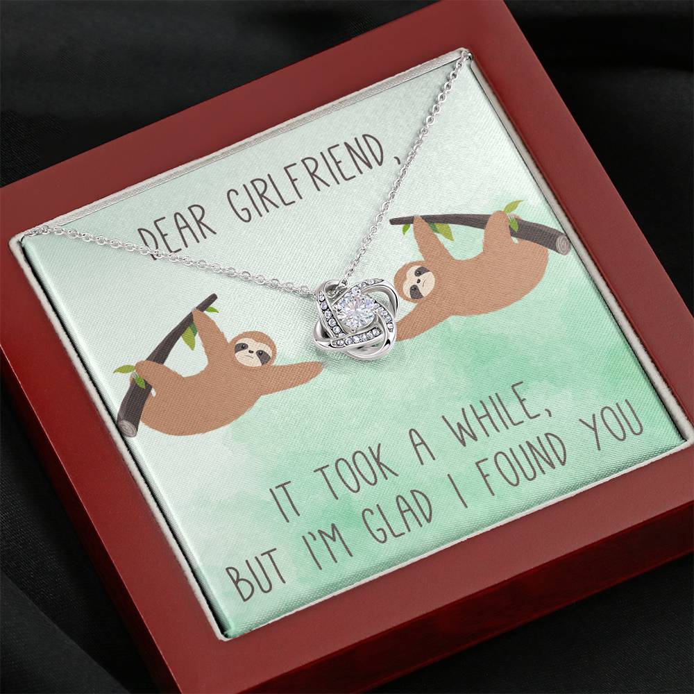 Personalized To my Girlfriend Necklace  for Her Valentines Birthday Anniversary Gift Love Knot Necklace for Women with Message  Card