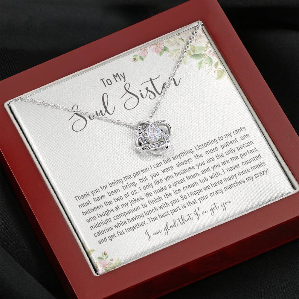 Necklace Gift To My Soul Sister On Her Birthday Engagement Wedding Graduation Gift From Sister Friend With The Message Card