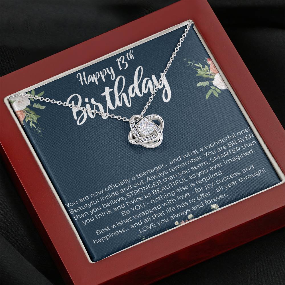 Personalized Daughter Sister Niece Necklace for Her Valentines Birthday Gift Love Knot Necklace for Women with Message  Card