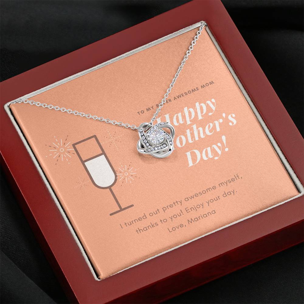 Personalized Necklace To My Mom Inspirational Thank You Pendent Gift With The Message Card For Step Mother Grandma Mother In Law On Mother's Day Birthday Gift