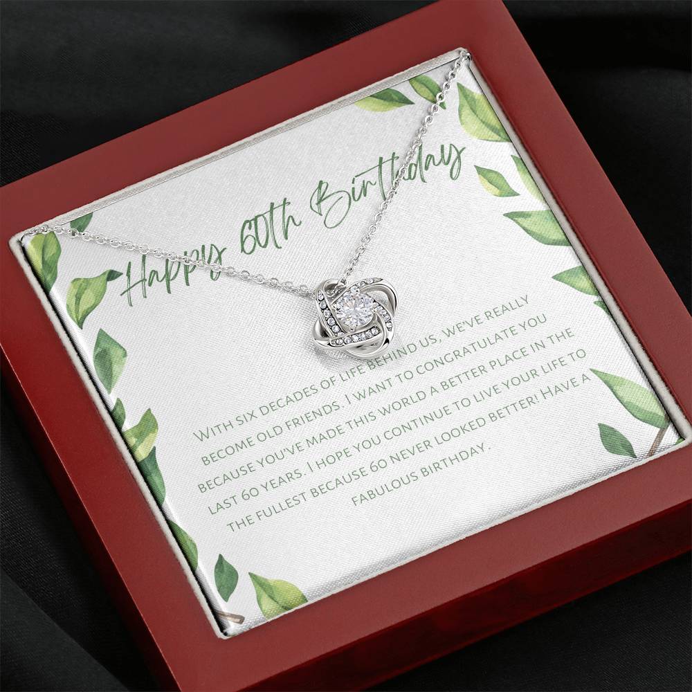 60th Birthday Gift Necklace For Her, Birthday Gift For Friend, Coworker, Family Member, Milestone Birthday Card