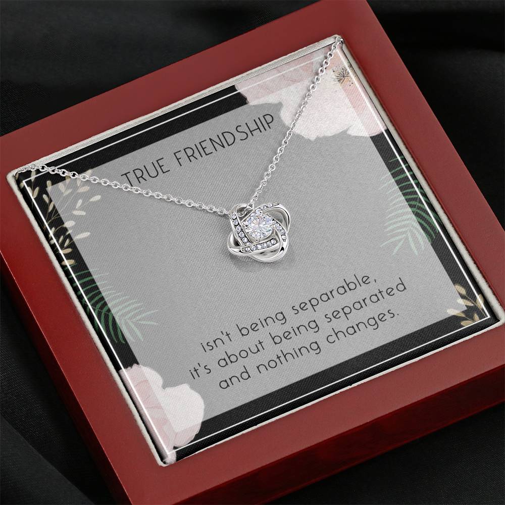 Personalized Love Knot Necklace To My True Friend Strong Love Bond Pendent Gift On Birthday