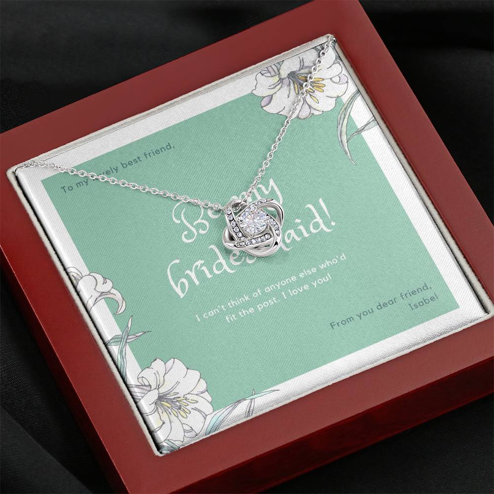 Personalized Initial Bridesmaid Gift, Bridesmaid Gift Box, Bridal Party Gift, Personalized bridesmaid proposal gift Box, Bridesmaids Jewelry, Engraving Bridesmaid Necklace, Bridesmaid Card,