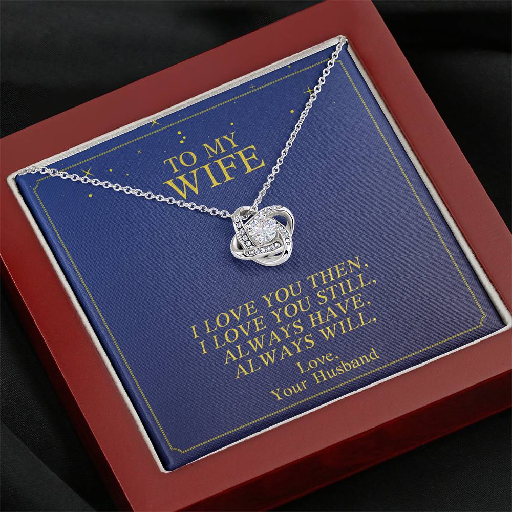 Personalized Necklace Gift For Women Forever Love Pendent to My Wife On Valentine's Day Birthday Anniversary Gift With The Message Card