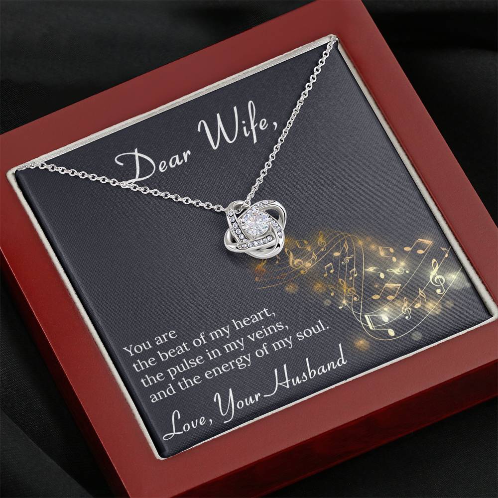 To My Wife Necklace Anniversary Gift for Wife Personalized Birthday Gift for Wife Necklace for Her Valentines necklace with message card from husband Silver Necklace for Women