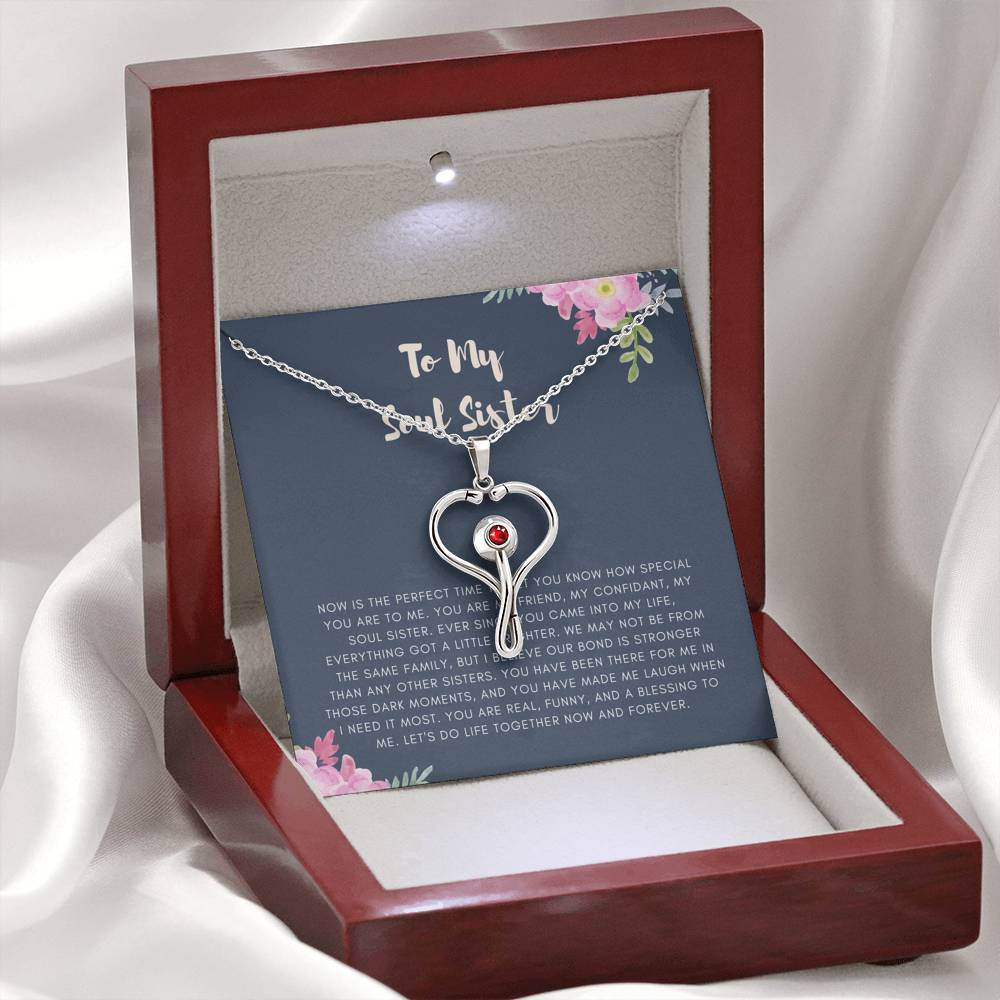 Personalized Necklace Gift For Women To My Soul Sister Friend Cousin Gift With The Message Card On Wedding Birthday Graduation