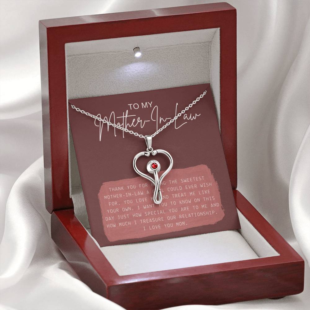 Necklace Gift For Women Personalized Gift To My Mother In Law Mom Grandma Pendent Gift On Mother's Day Birthday Wedding With The Message Card