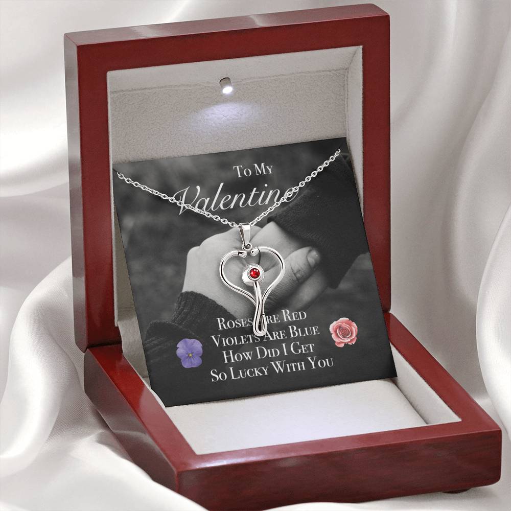 Personalized Necklace Gift To My Wife Fiancée Girlfriend On Valentine's Day Wedding Engagement Birthday Gift With The Message Card