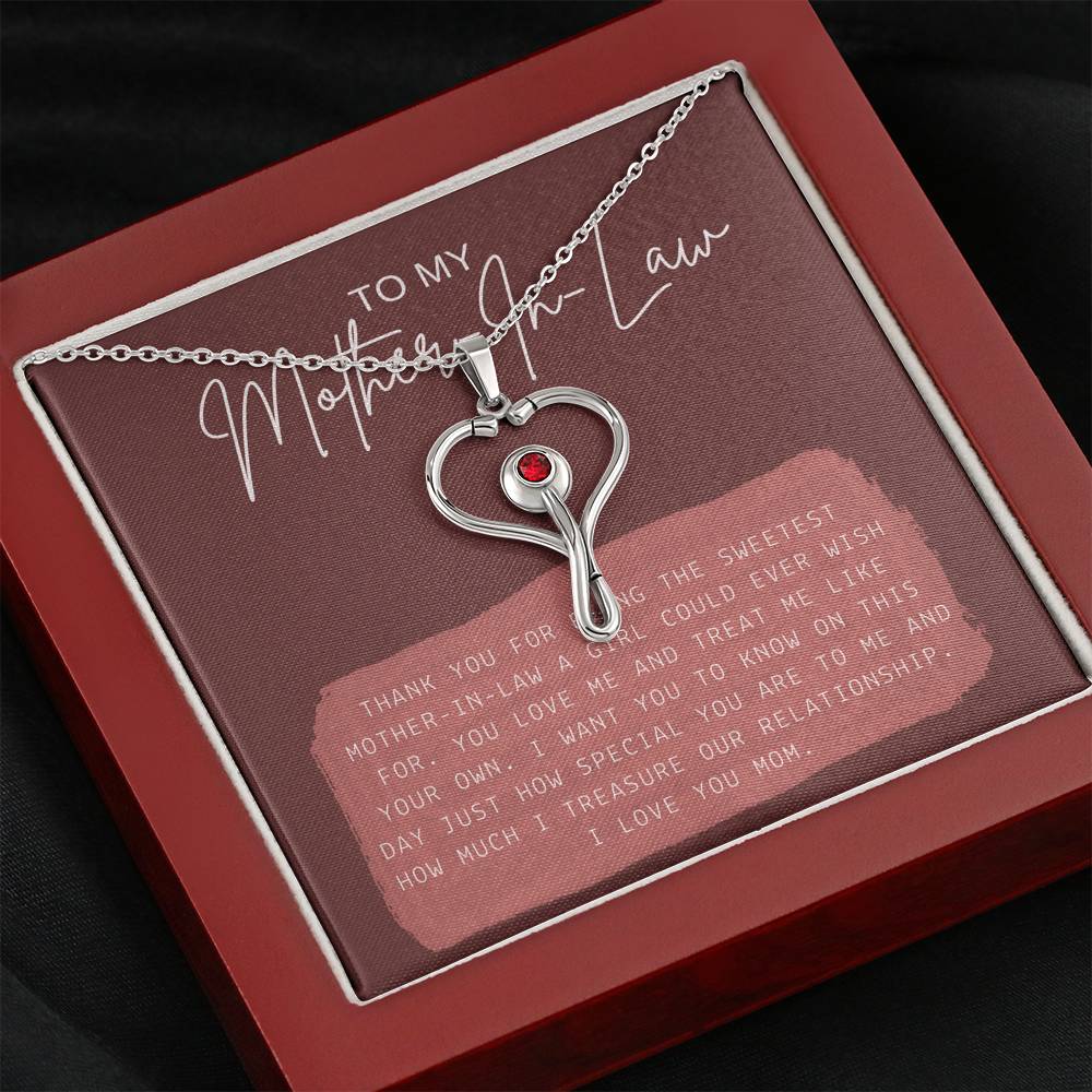 Necklace Gift For Women Personalized Gift To My Mother In Law Mom Grandma Pendent Gift On Mother's Day Birthday Wedding With The Message Card