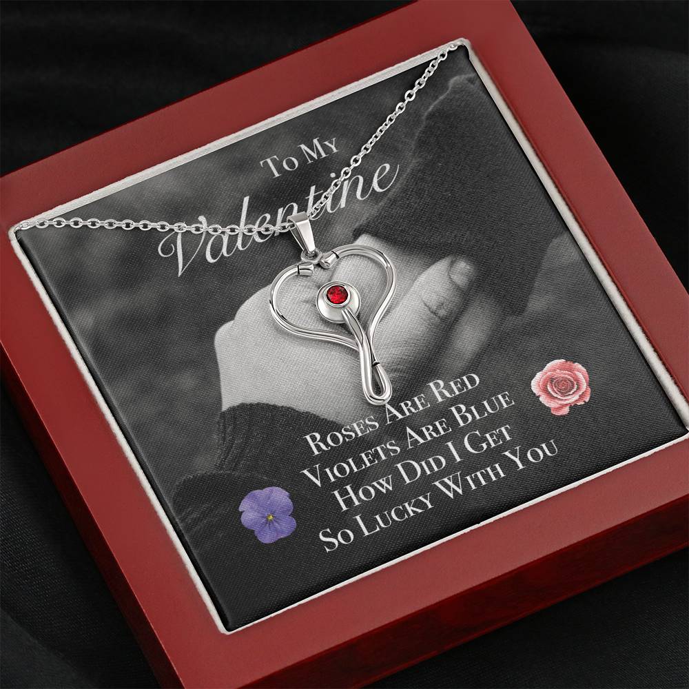 Personalized Necklace Gift To My Wife Fiancée Girlfriend On Valentine's Day Wedding Engagement Birthday Gift With The Message Card