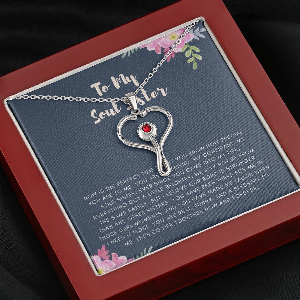 Personalized Necklace Gift For Women To My Soul Sister Friend Cousin Gift With The Message Card On Wedding Birthday Graduation