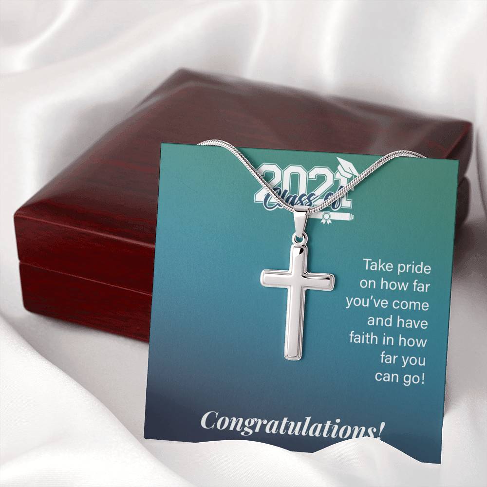 Graduation Gifts For Son To Our Son Cross Necklace From Dad & Mom Birthday Gift Graduation Gift High School Class Of 2021 College