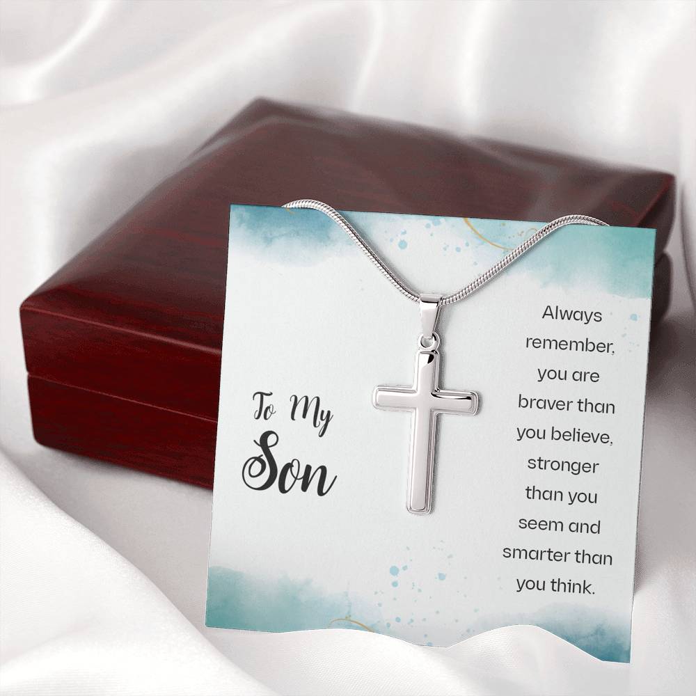 First Day Of School Gift For Son Cross Necklace 1st Day Of School Idea For Him Back To School Kid Boy High school Middle School Jewelry