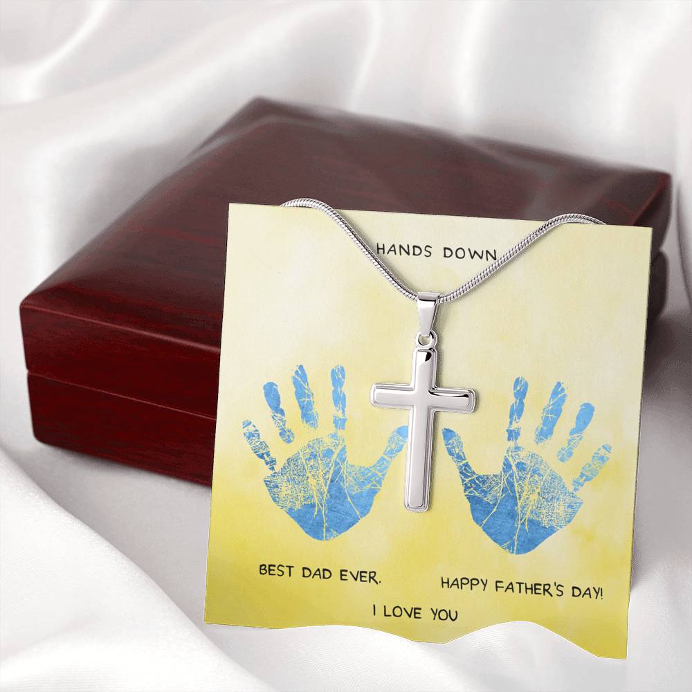 Father Daughter Gift, Father's Day Gift, Father Birthday Gift, Gift For Dad, Father Cross Necklace, Message Card For Dad, Christian Gift Dad