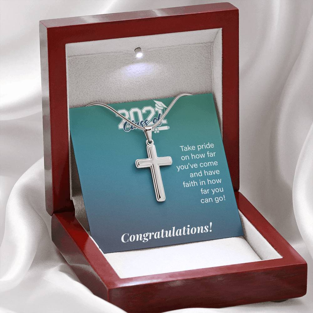 Graduation Gifts For Son To Our Son Cross Necklace From Dad & Mom Birthday Gift Graduation Gift High School Class Of 2021 College