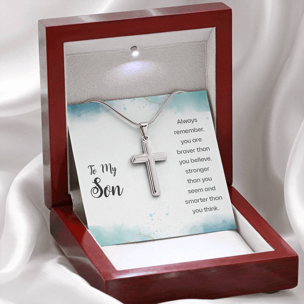 First Day Of School Gift For Son Cross Necklace 1st Day Of School Idea For Him Back To School Kid Boy High school Middle School Jewelry