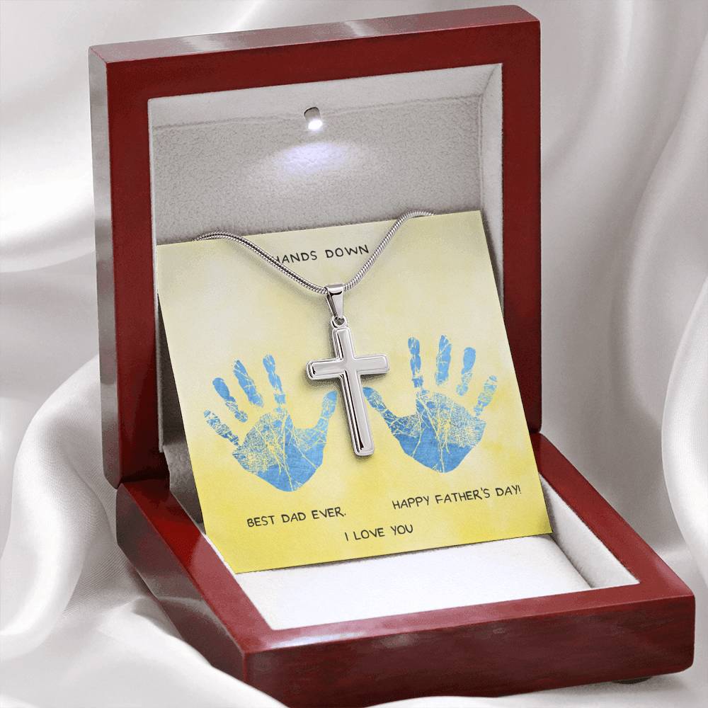 Father Daughter Gift, Father's Day Gift, Father Birthday Gift, Gift For Dad, Father Cross Necklace, Message Card For Dad, Christian Gift Dad