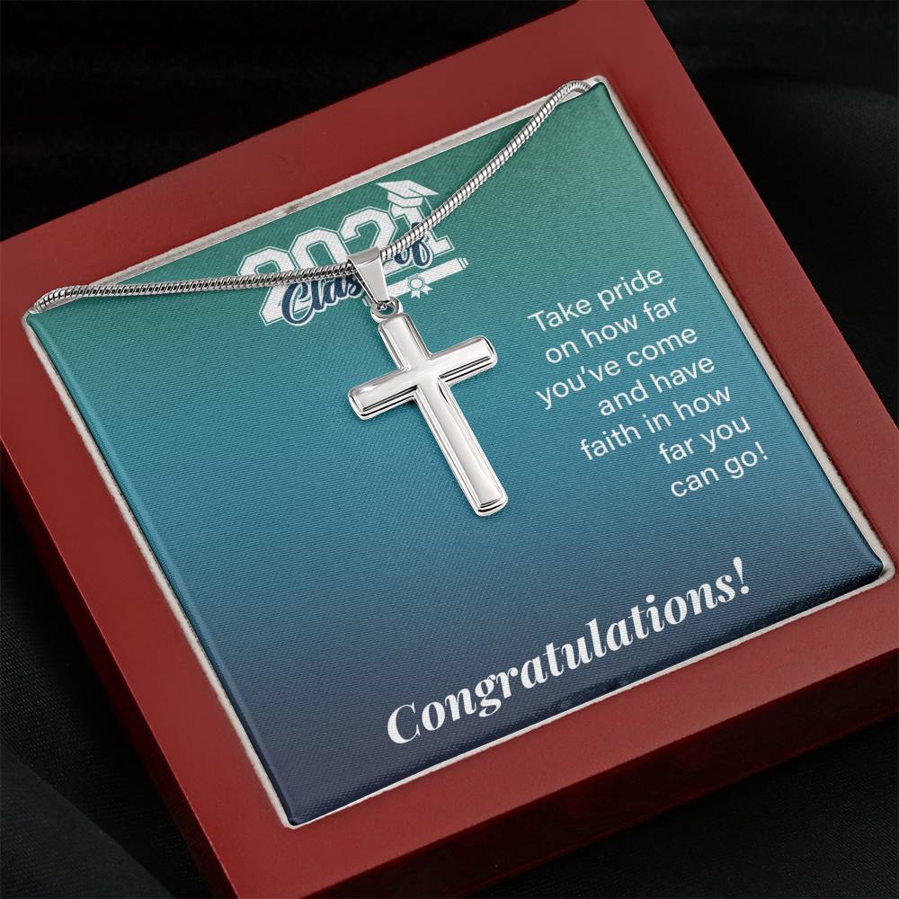 Graduation Gifts For Son To Our Son Cross Necklace From Dad & Mom Birthday Gift Graduation Gift High School Class Of 2021 College