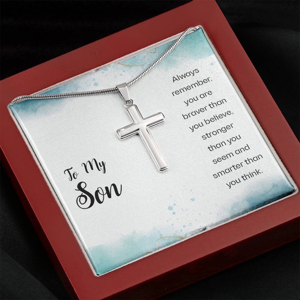 First Day Of School Gift For Son Cross Necklace 1st Day Of School Idea For Him Back To School Kid Boy High school Middle School Jewelry