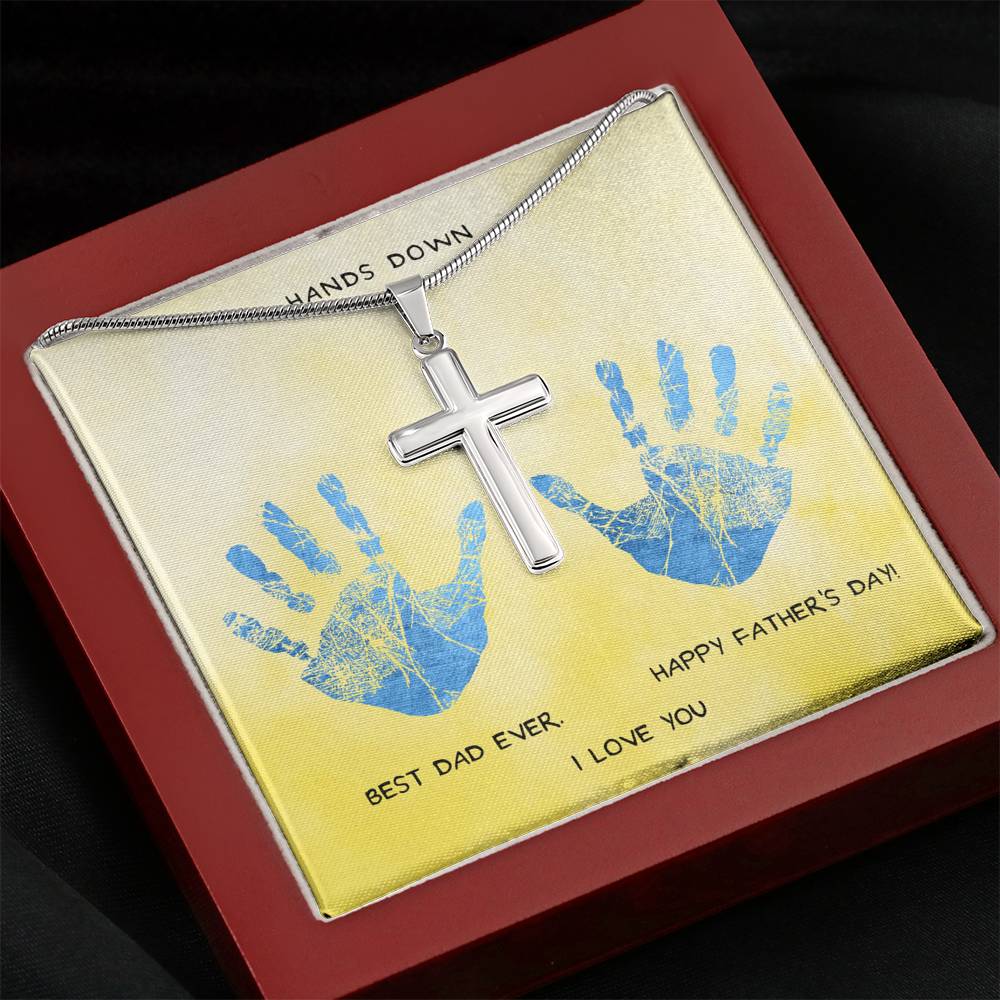 Father Daughter Gift, Father's Day Gift, Father Birthday Gift, Gift For Dad, Father Cross Necklace, Message Card For Dad, Christian Gift Dad