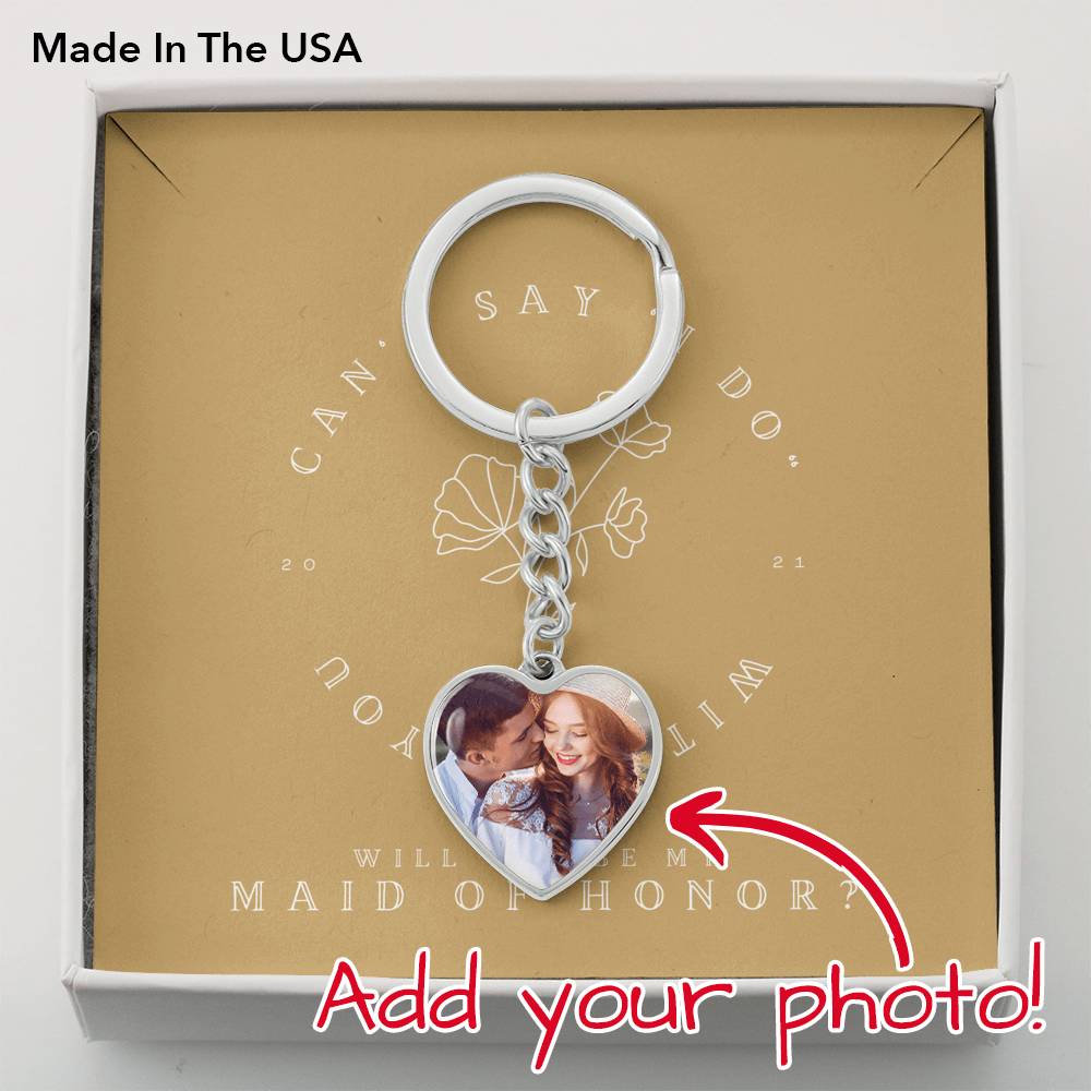 Personalized Key Ring For Friend Sister Bridesmaid Customized Photo Key Chain To Be My Maid Of Honor From Bride