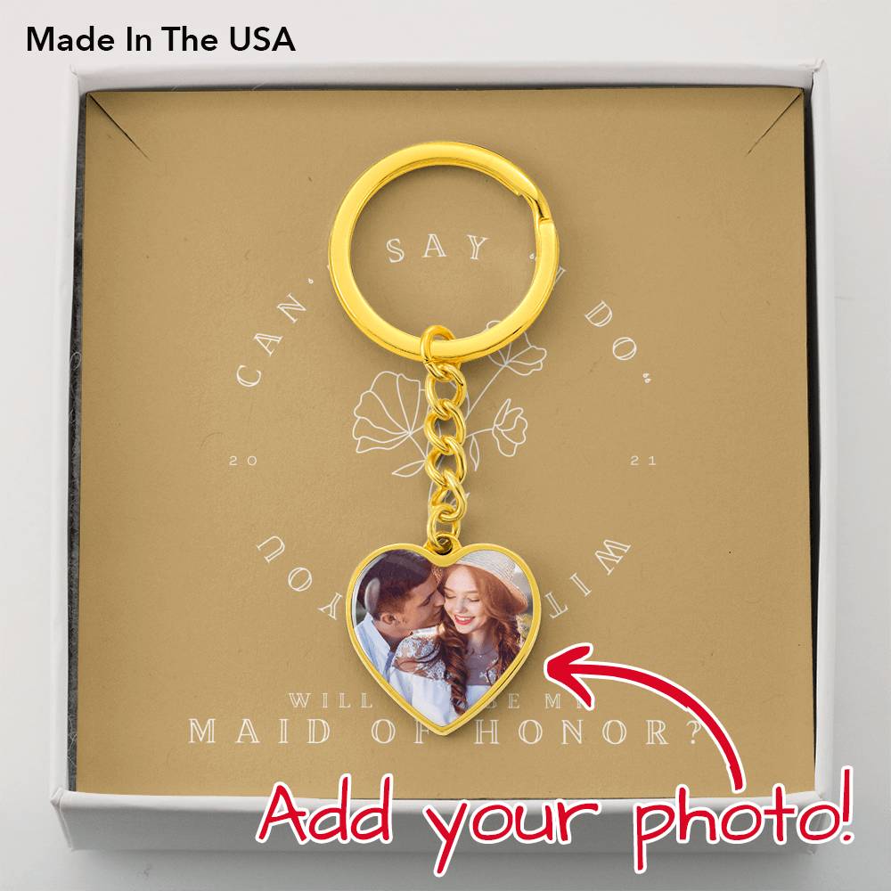 Personalized Key Ring For Friend Sister Bridesmaid Customized Photo Key Chain To Be My Maid Of Honor From Bride