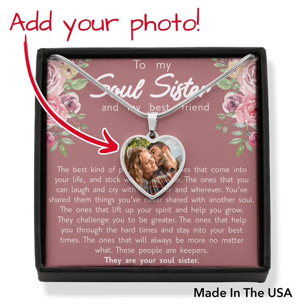 Necklace Soul Sister, Sisters Gift, Pendant, Friend Best, Friendship, My Bff, Heart Friends, Stainless Steel, Gifts Set, Birthday