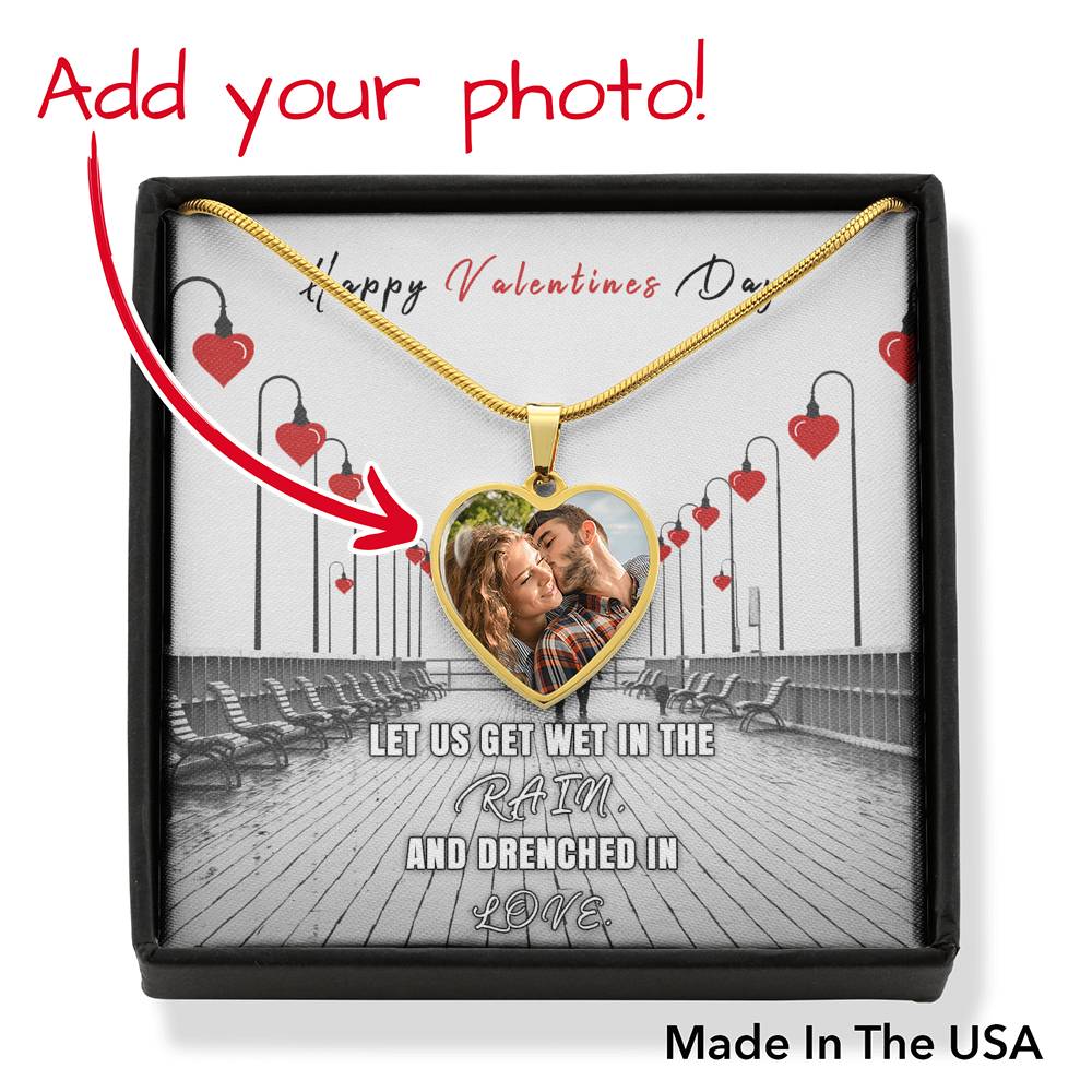 Picture Heart Necklace Pendant Valentine Jewelry Photo Friend Frame Shape Valentines Gift Silver Love Women Gold Tone Valentine’s Day