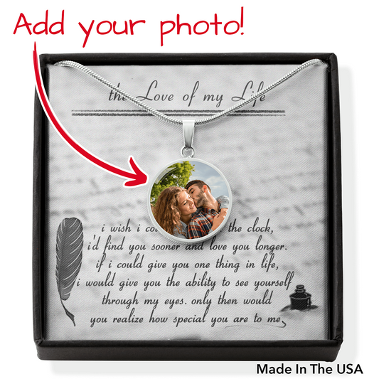 Personalized Photo Heart Necklace, Custom Circle Photo Necklace, Gift for Women, Photo Necklace, Necklace Pendant