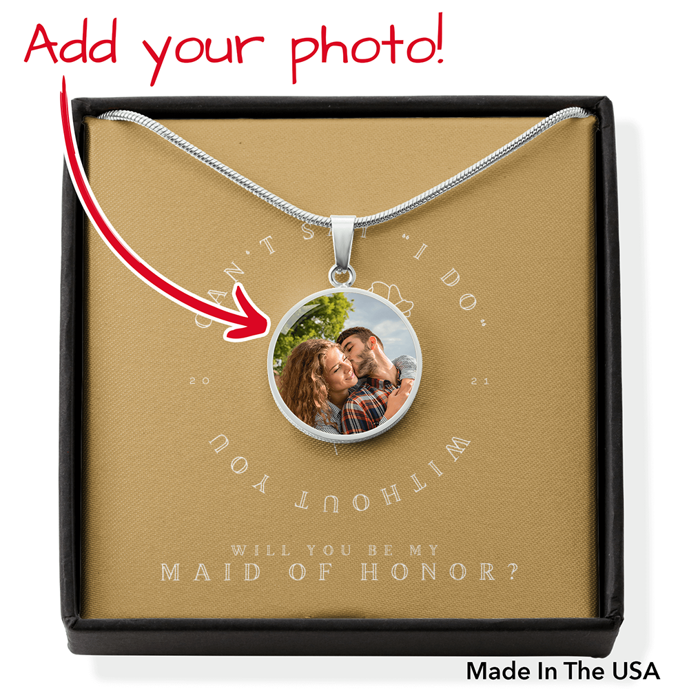 Necklace Gift To My Maid Of Honor On Bridal Shower Wedding Engagement Gift Customized Photo Pendent