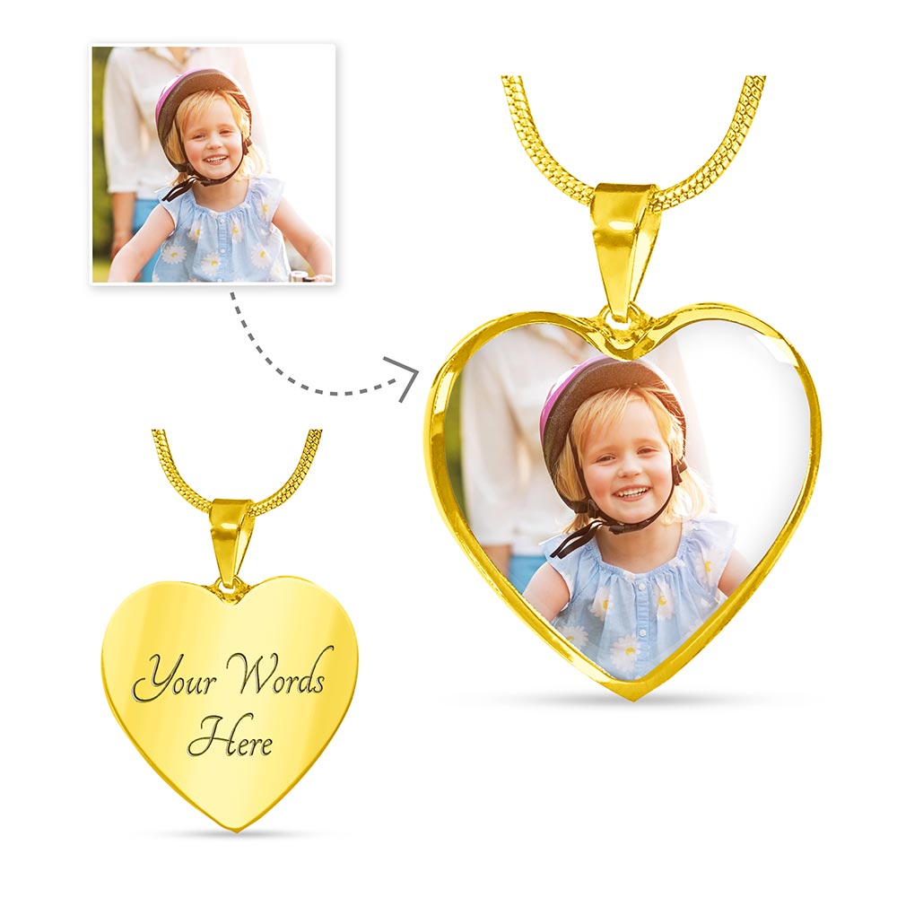 Necklace Picture Personalized Photo Custom Pendant, Love Gift Jewelry Engraved Text