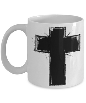 Faith Cross - mug, Coffee mug, christian mug, religious gift, DISHWASHER SAFE, Letter Print love mug, Faith Message Mug